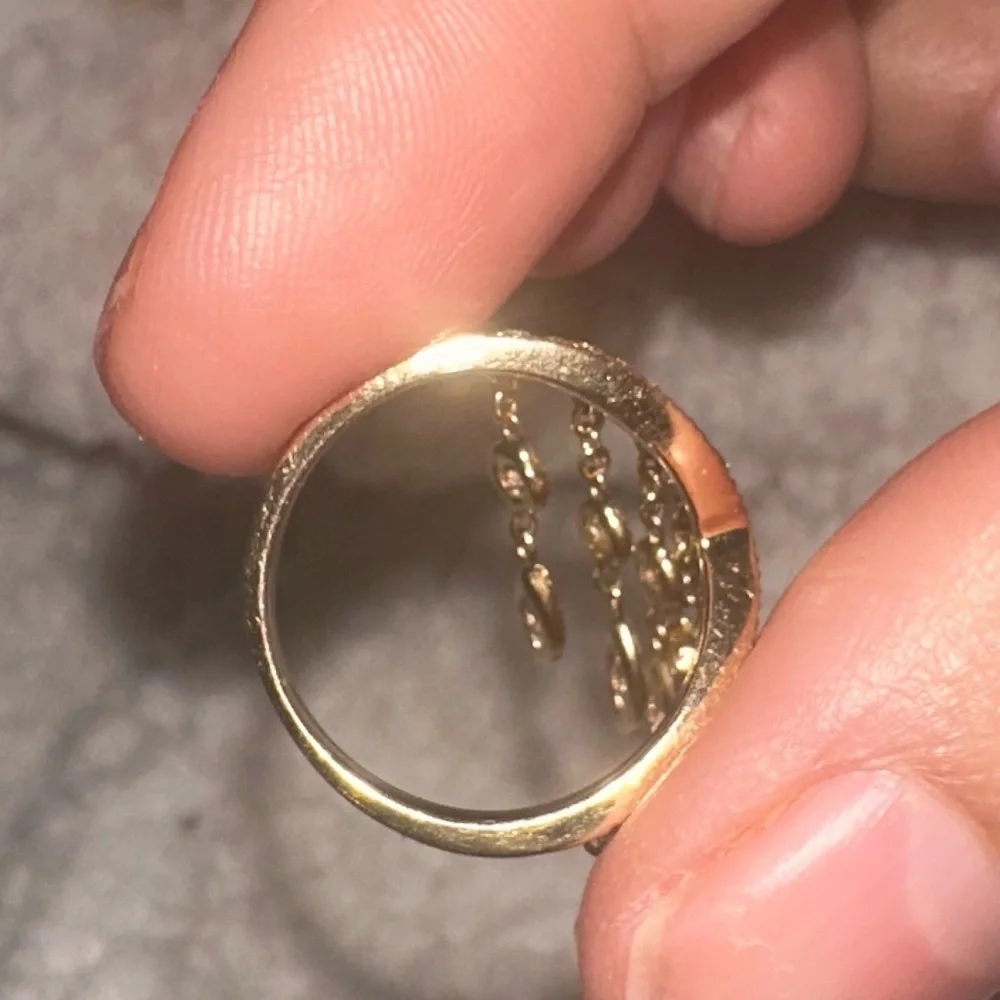 RARE 14K💍JACQUIE AICHE EXTRA LONG DIAMOND SHAKER RING DANGLE GOLD FRINGE RING - Picture 13 of 17